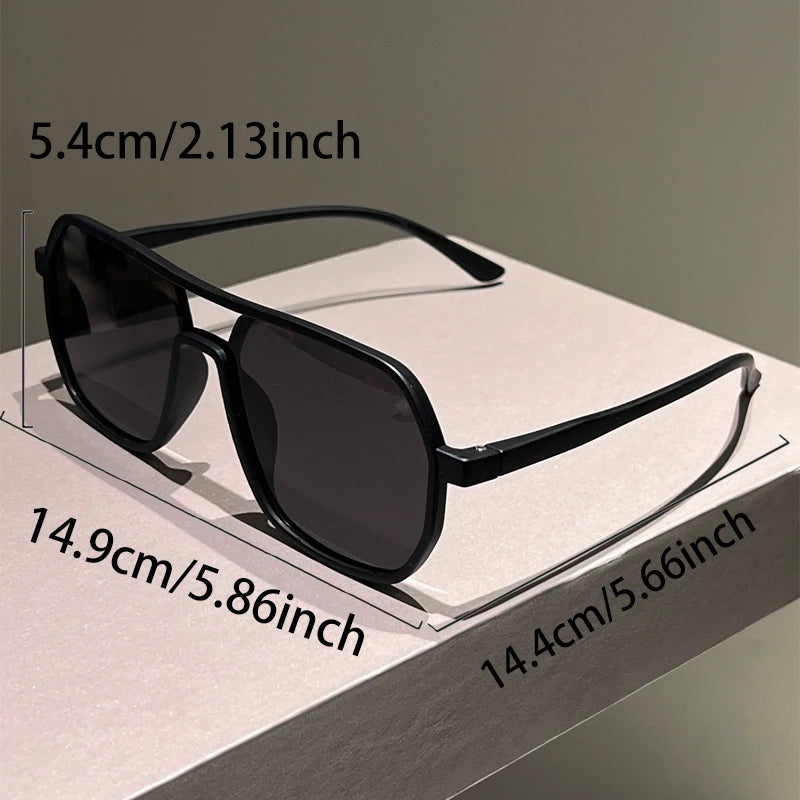 Lunettes de soleil à jante irrégulière homme 2025 — vintage, double pont, miroir, mode, femmes