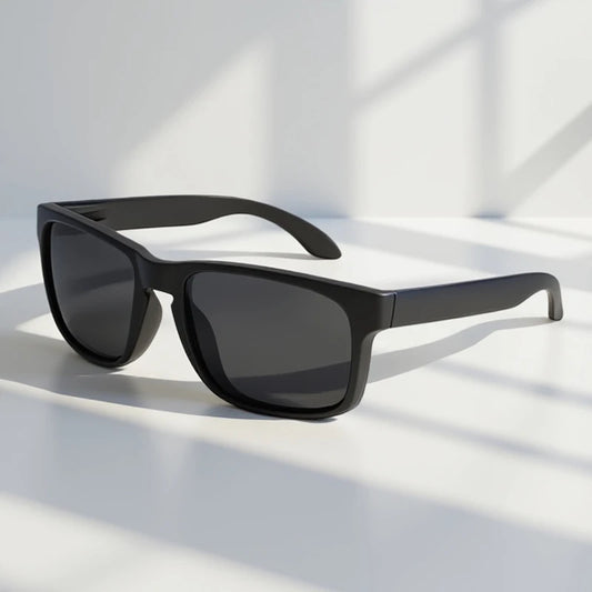 Lunettes de soleil polarisées carrées classiques pour hommes et femmes, Vintage, en plastique, élégantes, noires, pour Sports de plein air, UV400