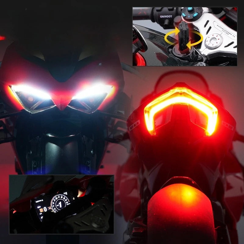 Aerosol de fundición a presión 1:7 Ducati Superleggera V4, colección de modelos de superbikes, coche en miniatura, adorno, regalo para novio, vehículo de juguete