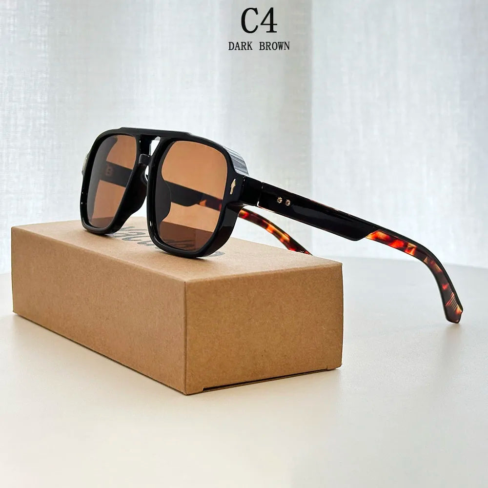 Men's Square Sunglasses Vintage Fashion Retro Women's Sunglasses Trendy Gafas De Sol Hombre Lunette Soleil Femme Drop Shipping