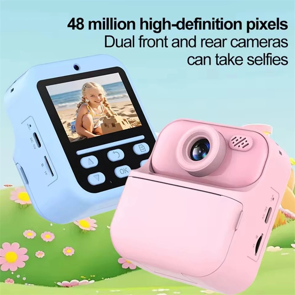 HD Instant Digital Camera, Portable Digital Camera with Instant Photo Printing, 2.4 Inch, for Girls and Boys, Birthday Gifts