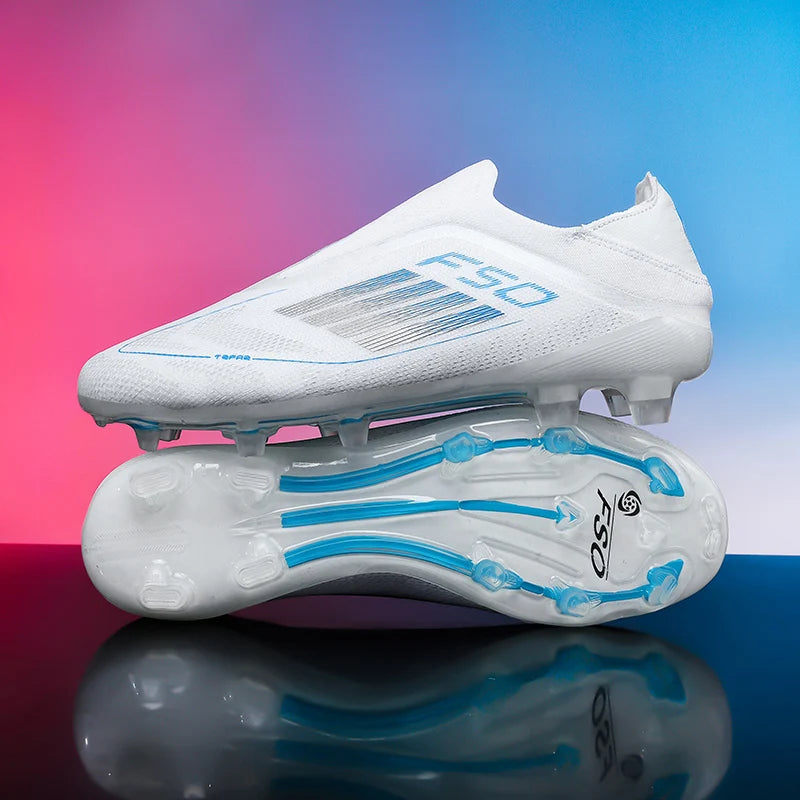 Chaussures de Football FG Homme Cuir Verni Montantes Imperméables — Ultra-légères, Professionnel EU 32–48