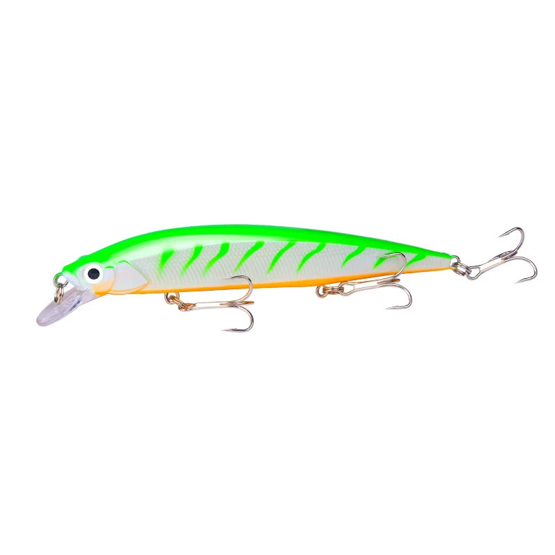 1 pièces leurre de pêche Wobbler réaliste yeux 3D 14 cm/18.5g vairon appât dur artificiel matériel de pêche leurre flottant avec 6 #   Crochets