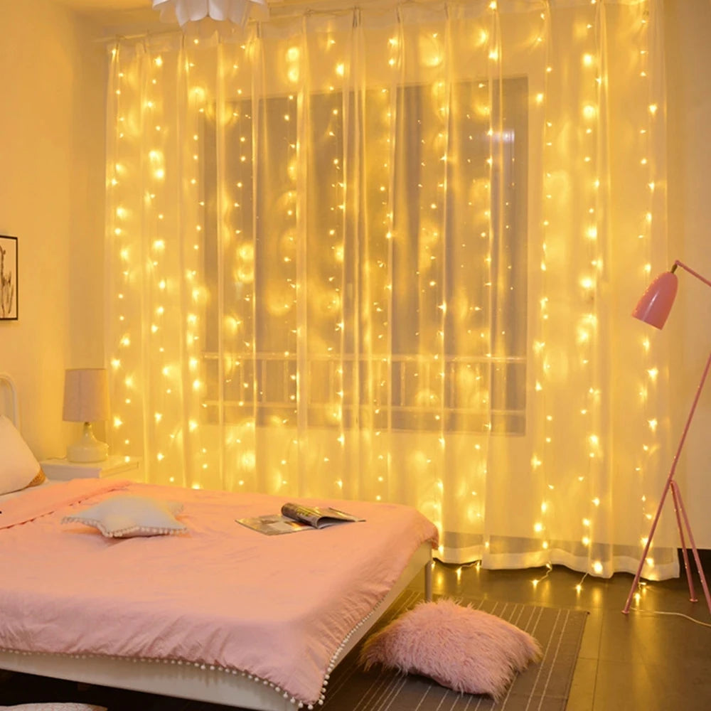 1pc USB 3x3/3*2/3*1 LED rideau chambre lumières guirlande de noël fée lumière feston mariage maison chambre décoration éclairage