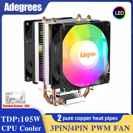 Ventilateur de refroidissement pour processeur Intel, refroidisseur d'air CPU, X79, X99, 3 broches, 4 broches, PWM, LGA 1366, 1151, 1155, 1200, 1700, 2011, AMD, AM3, AM4, AM5