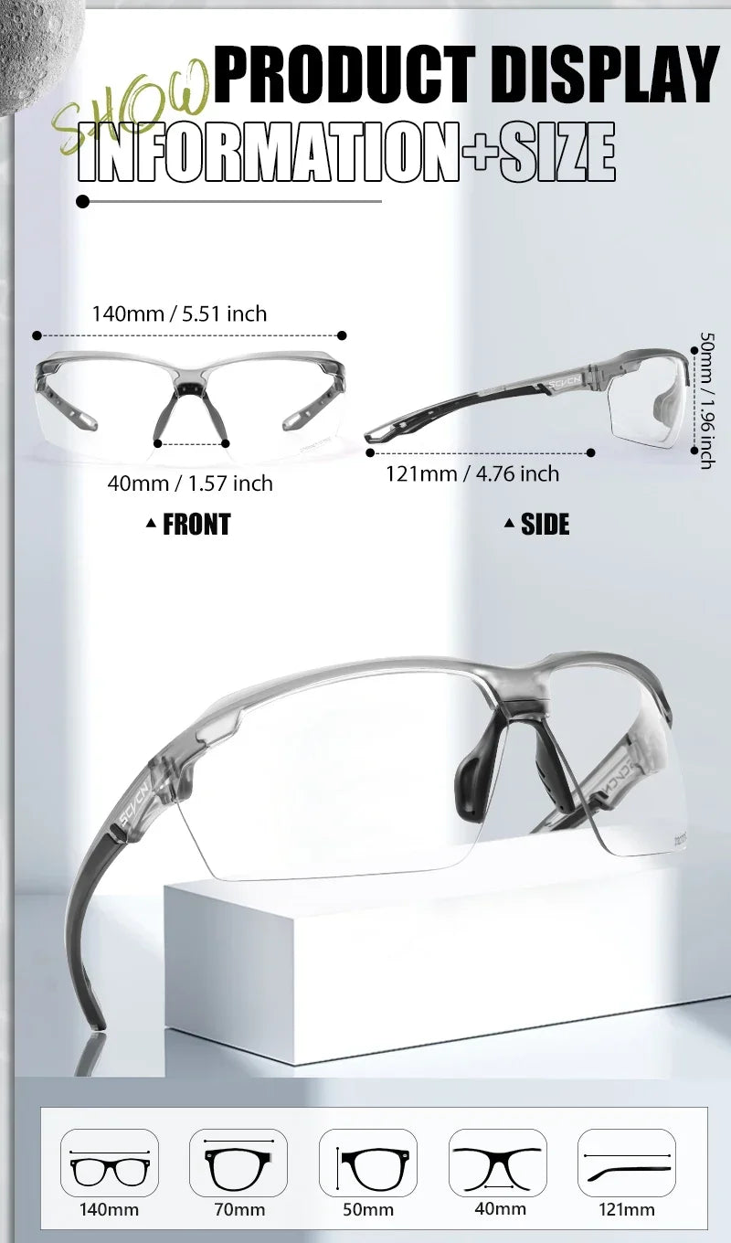 Lunettes de randonnée polarisées SCVCN, lunettes de cyclisme UV400, lunettes de vélo, lunettes de sport de plein air, équipement de course à pied et de camping