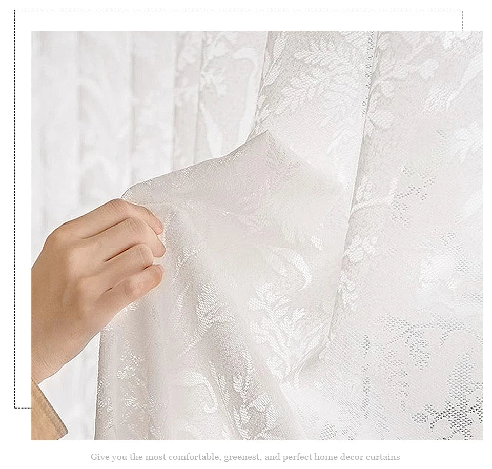 Rideaux en Voile transparent en dentelle 2025, pour salon, en Tulle, pour cuisine, Voilage, diviseur d'écran pour la maison, décoration de mariage