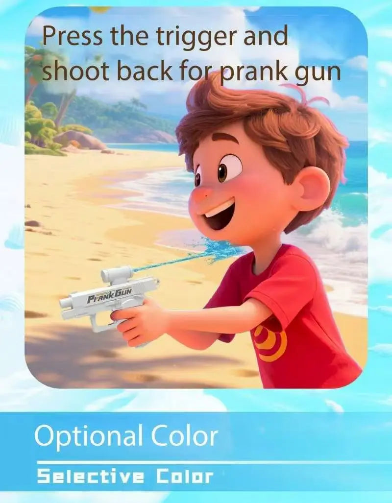 Pistolet à eau inverse Double face drôle-jouet de farces d'été, Mini pulvérisateur d'eau tactique pour enfants et adultes, combat aquatique de piscine et de plage