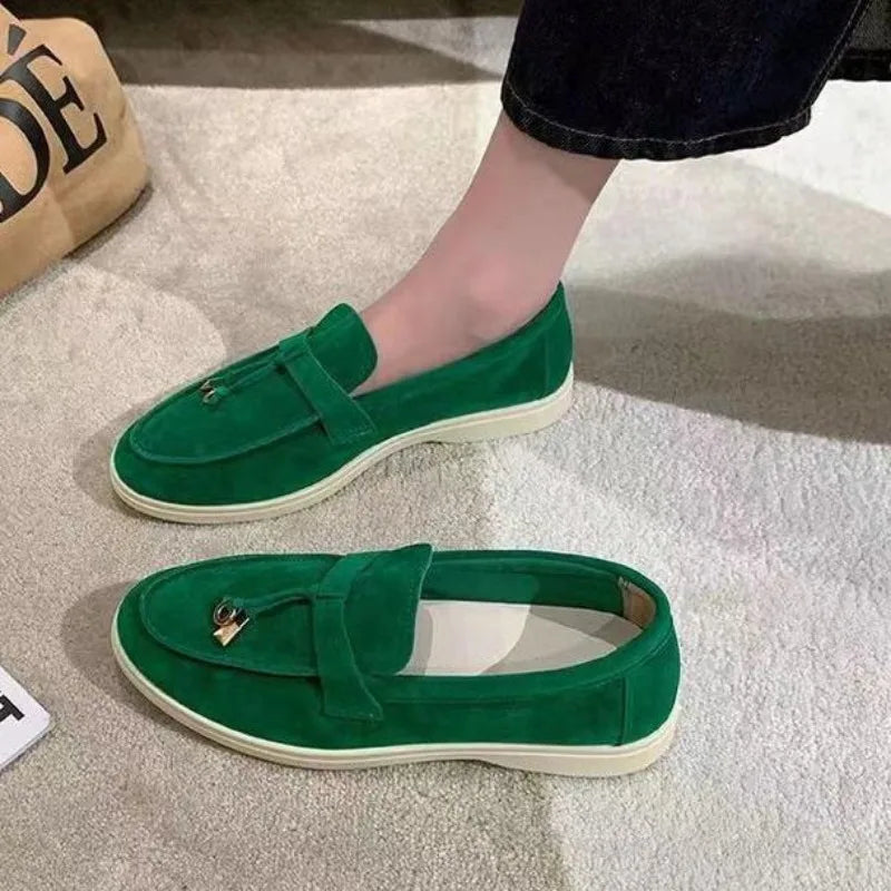 Zapatos de mujer 2025 nueva tendencia primavera otoño plataforma mocasines de ante casuales para mujer antideslizantes para caminar Chaussure Femme Scarpe Da Donna