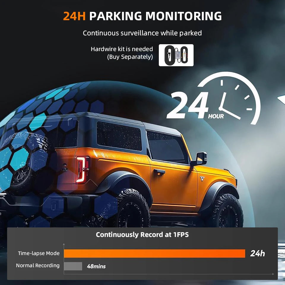 Dashcam 4K WiFi GPS 12" Tactile IPS — Rétroviseur Caméra Recul Enregistreur