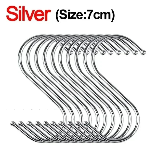 Ganchos en S de acero inoxidable con punta afilada, para utensilios, percha para ropa de carne, ganchos de suspensión de carnicero, tienda, herramientas de cocina para hornear