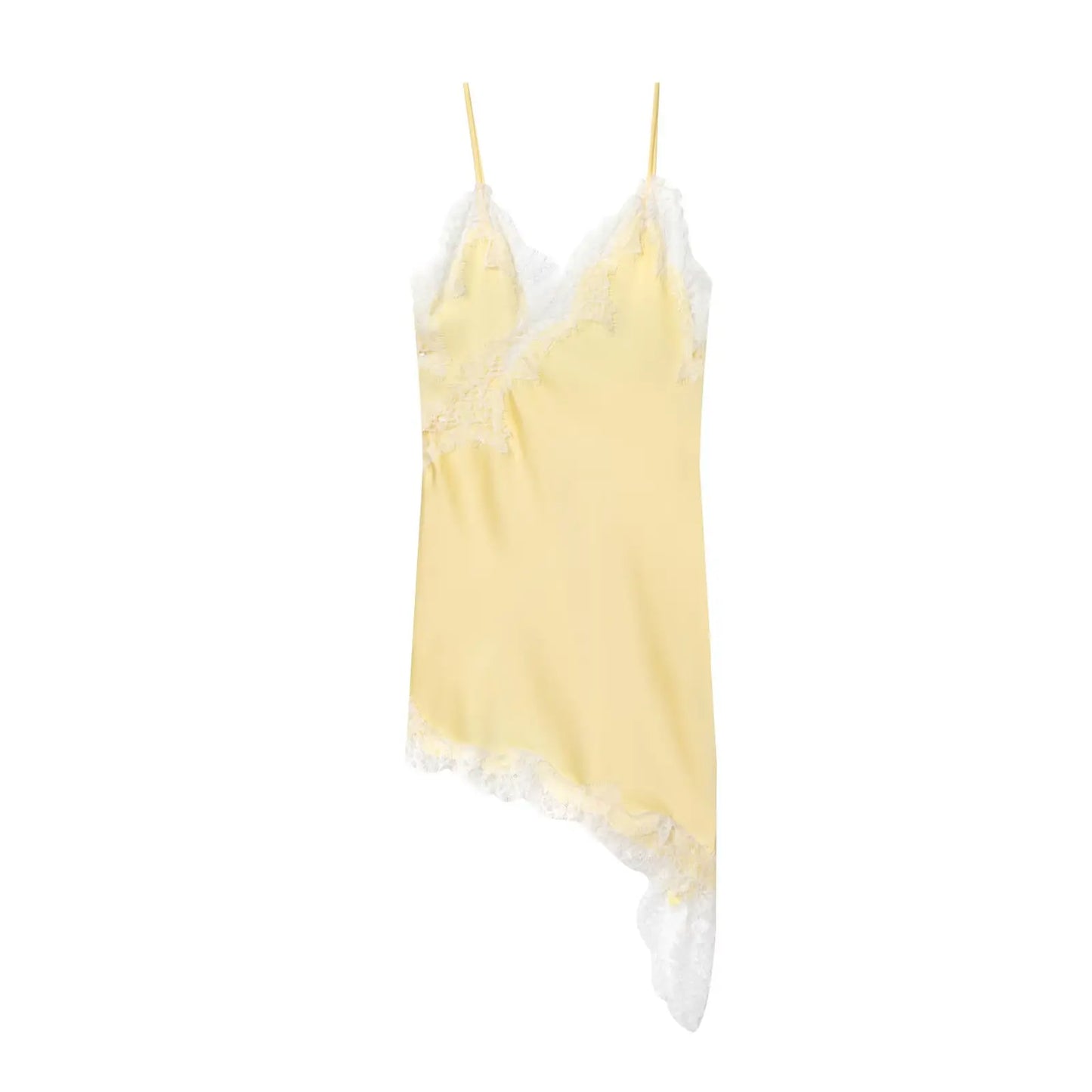 Robe Mini Dentelle Satin Dos Nu Femme — Asymétrique Fête Sexy Plage Été