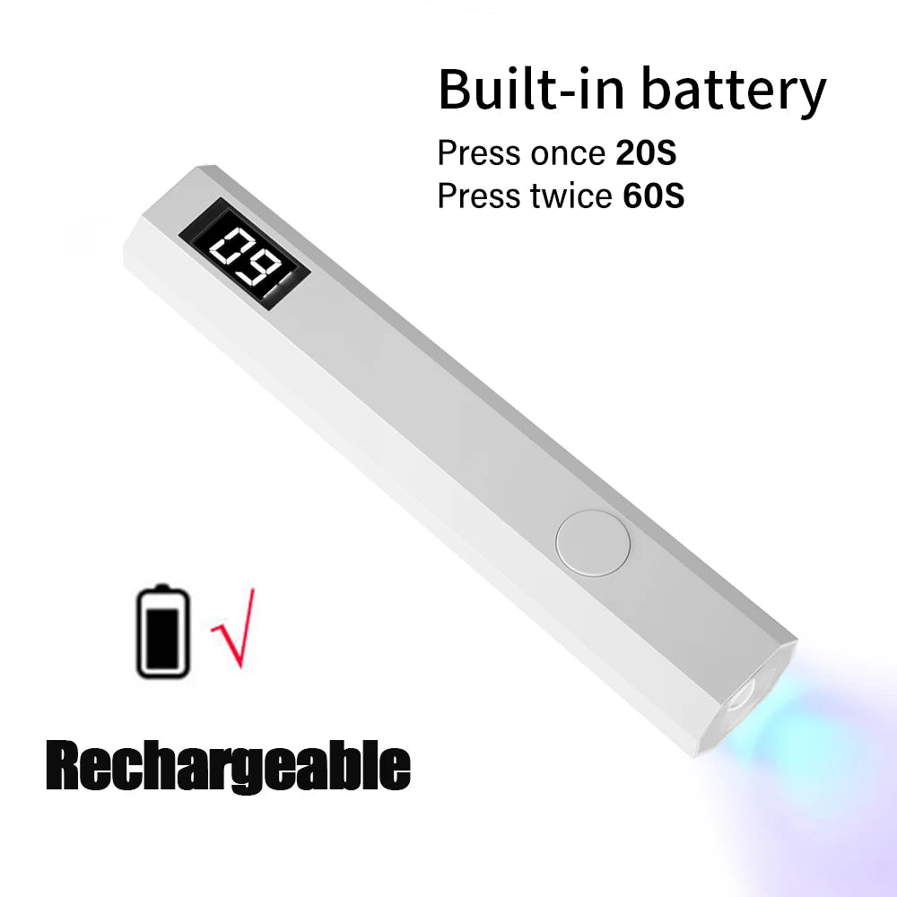 Mini lampe UV portable pour séchage des ongles en gel — séchage rapide, stylo photothérapie, salon à domicile