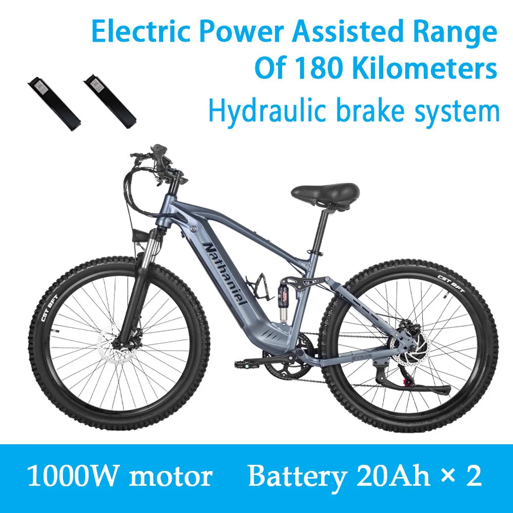 VTT Électrique 1000W 27,5 Pouces 45Ah — 7 Vitesses 45 km/h Adulte Plein Air