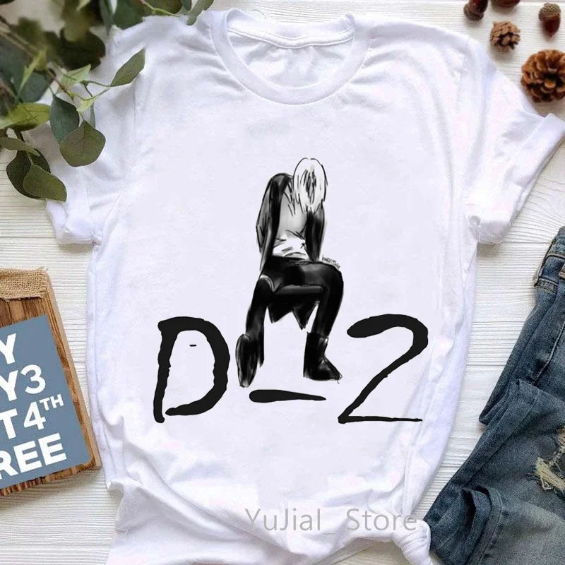 T-shirt graphique imprimé pour femmes — vêtements décontractés, mode, été, manches courtes