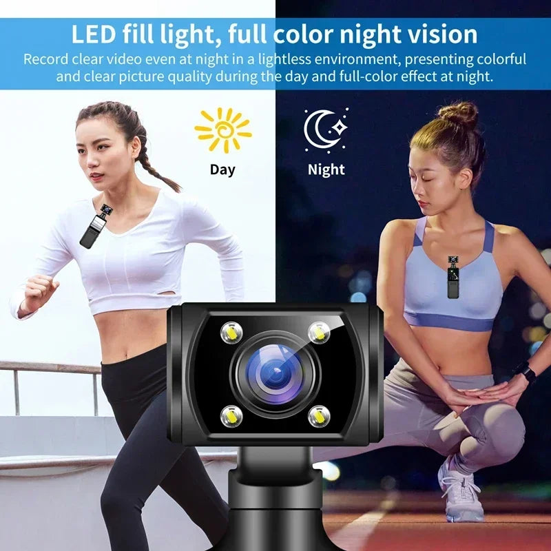 Cámara de bolsillo Lenovo 8K HD 2026New de 180° Mini cámara portátil giratoria, cámara de visión nocturna portátil, cámara deportiva para exteriores