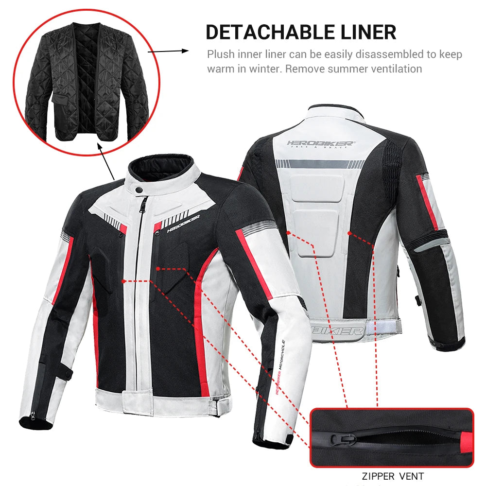 Veste de moto imperméable pour homme — veste de course, pantalon moto portable, protection EVA
