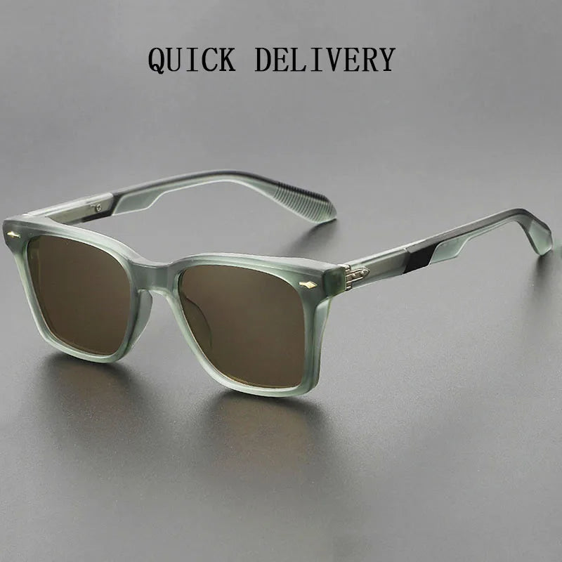 Lunettes de soleil carrées bleues pour hommes — rétro, femmes, à la mode, vintage