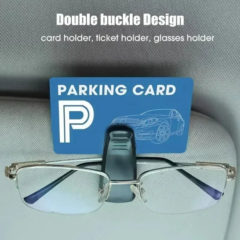 2 Pcs Universal Car Sun Visor Glasses Case, Sunglasses Holder Clip, Card Holder, Pen Fastener, Eyeglasses Box