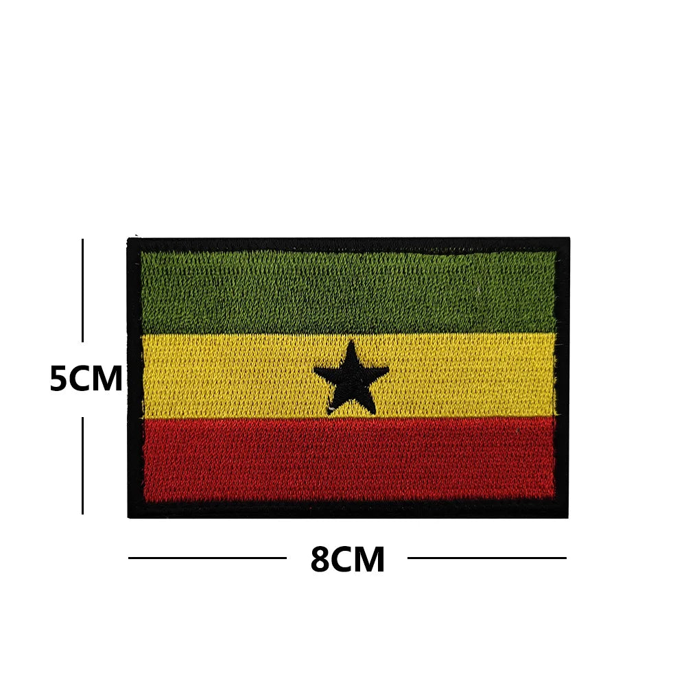 Bandera de África 3D Egipto Kenia Argelia Nigeria Angola Túnez Marruecos Sudán Malta Namibia Ghana Mozambique Banderas Parches bordados