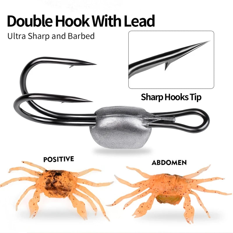 ZUKIBO Leurres Souples en Crabe — Appat Fond Pêche en Mer