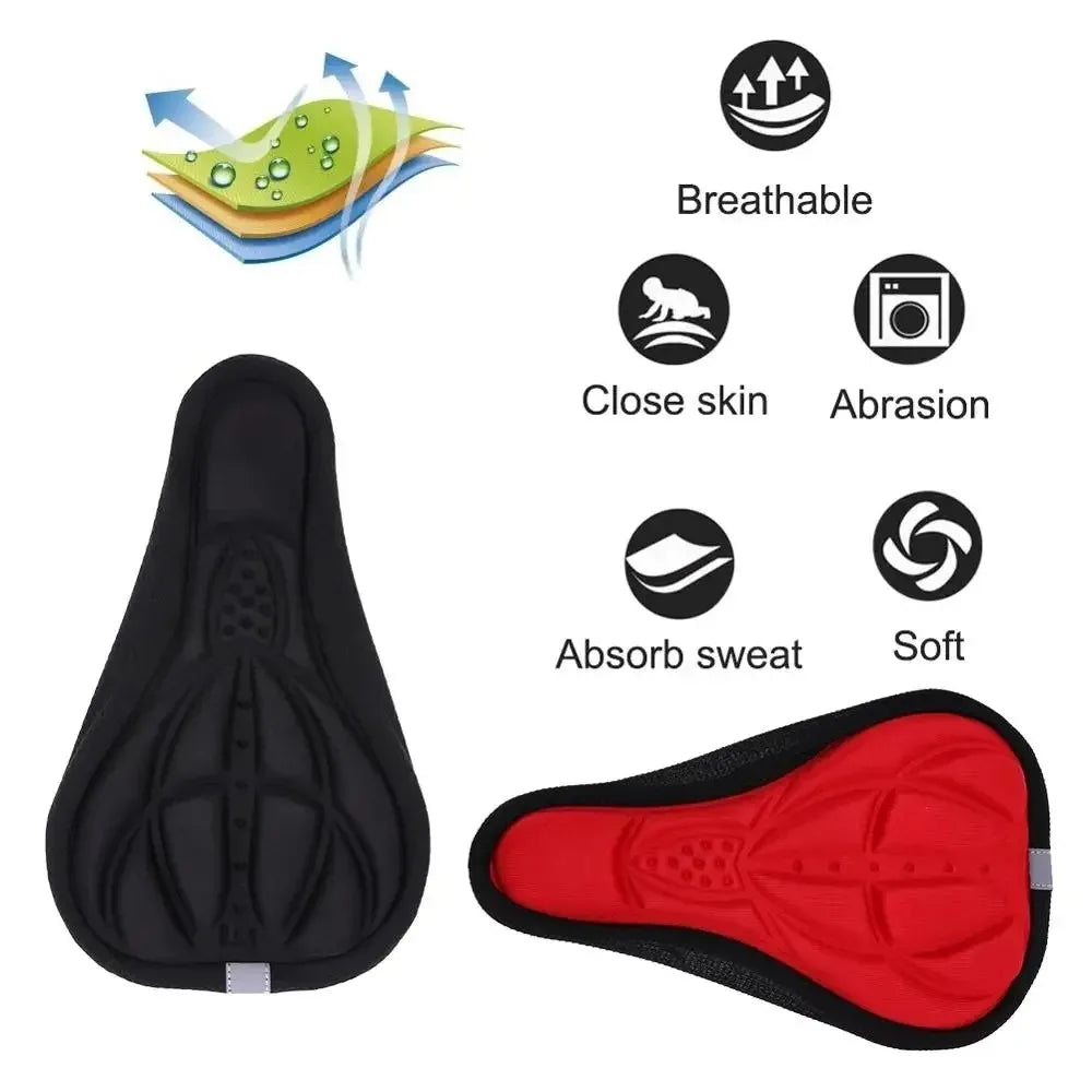 Asiento de bicicleta 3D suave y grueso para MTB, funda de asiento de ciclismo, cojín de esponja, cojín transpirable para exteriores, accesorios de bicicleta, 2025