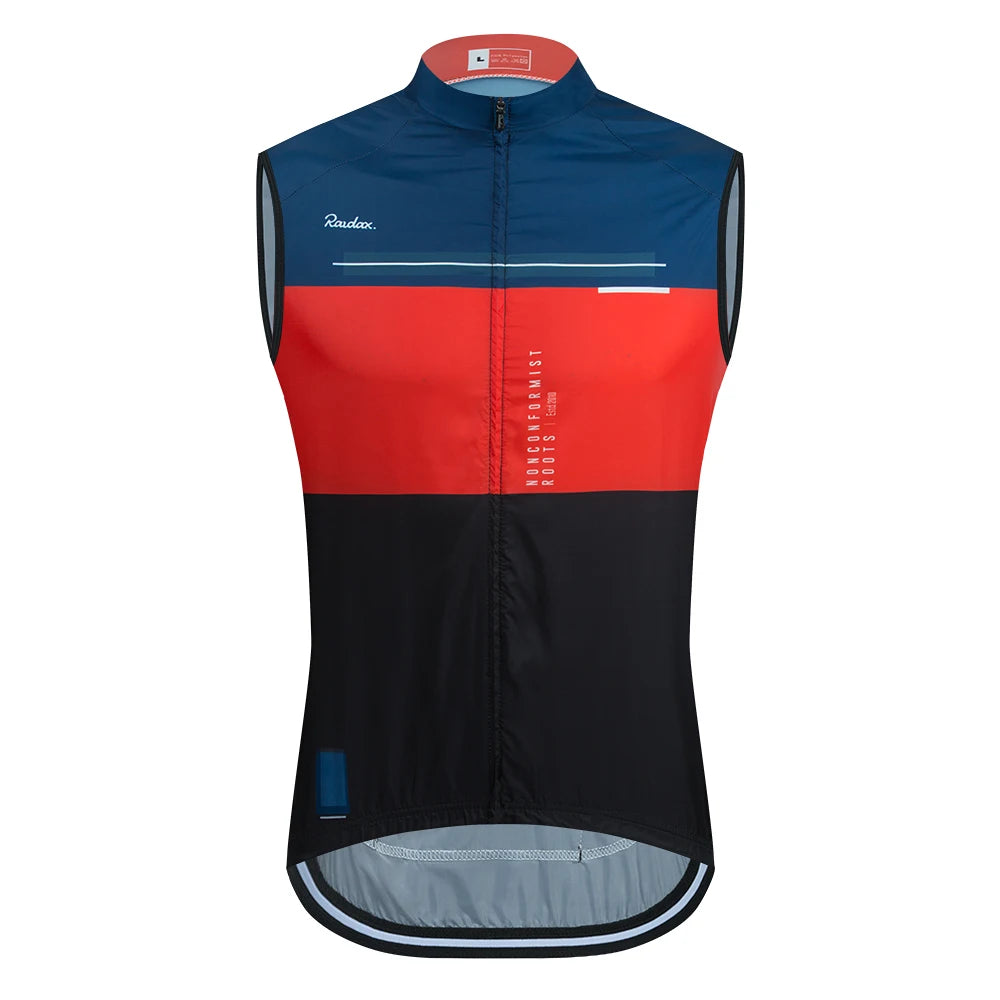 Raudax – Chaleco de ciclismo sin mangas para hombre, de malla, camiseta interior, cortavientos, ropa de ciclismo, chaleco de moto
