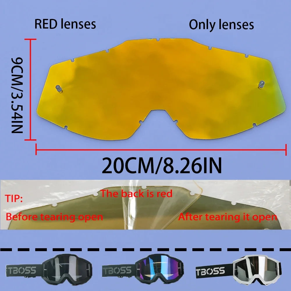 100 gafas de moto, lentes de carreras antipolvo a prueba de viento para hombres y mujeres, motocross, ciclismo, esquí al aire libre, gafas de bicicleta de cross