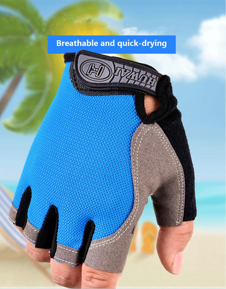 Gants de vélo sans doigts respirants antidérapants pour femmes et hommes, pour la pêche, le cyclisme, l'été, professionnels pour la salle de sport et le fitness