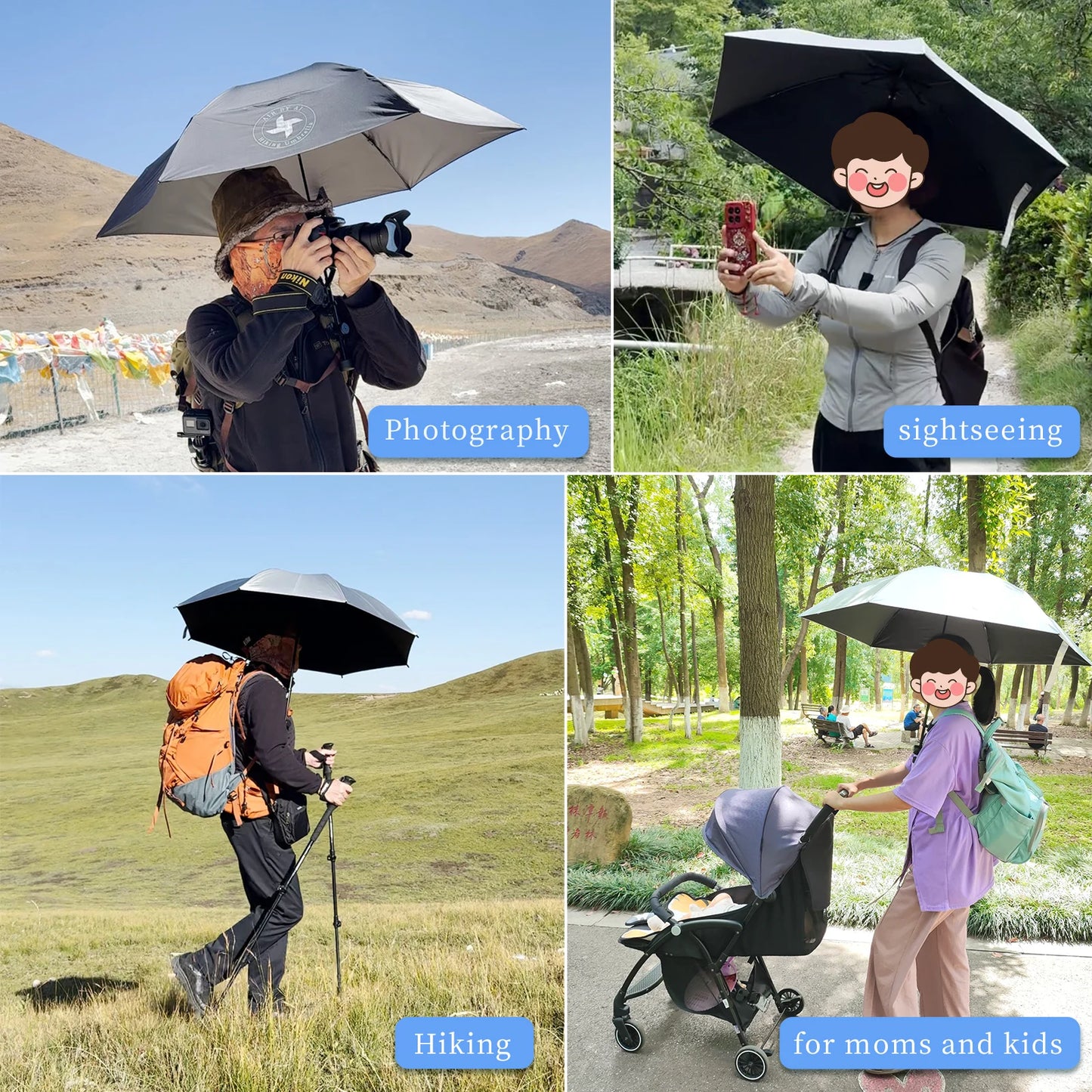 Clip Parapluie pour Sac à Dos Mains Libres — Randonnée & Trekking Léger