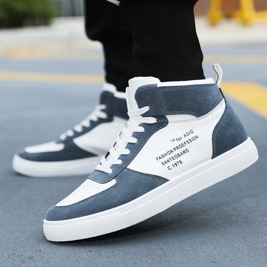 Chaussures de Skateboard en Cuir Homme — Baskets Montantes Street