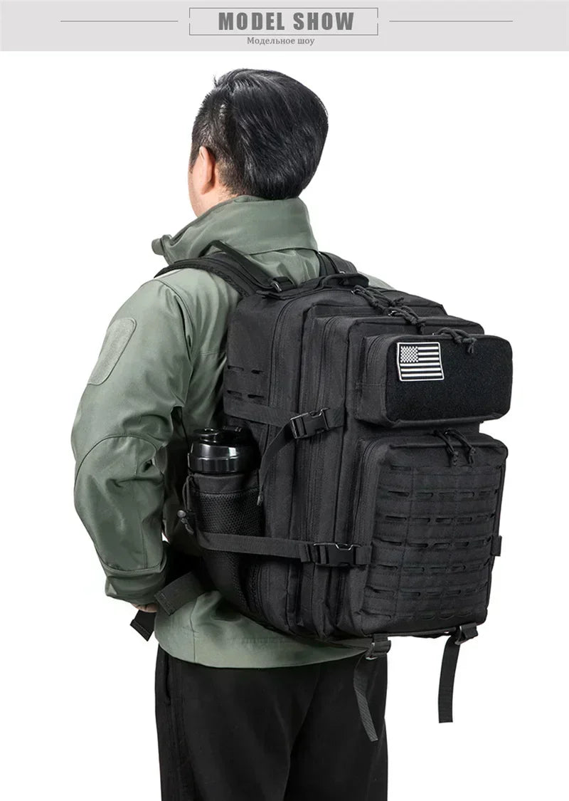 Sac à Dos Tactique Plein Air 25L/45L Homme Femme — Randonnée École Porte-Bouteille