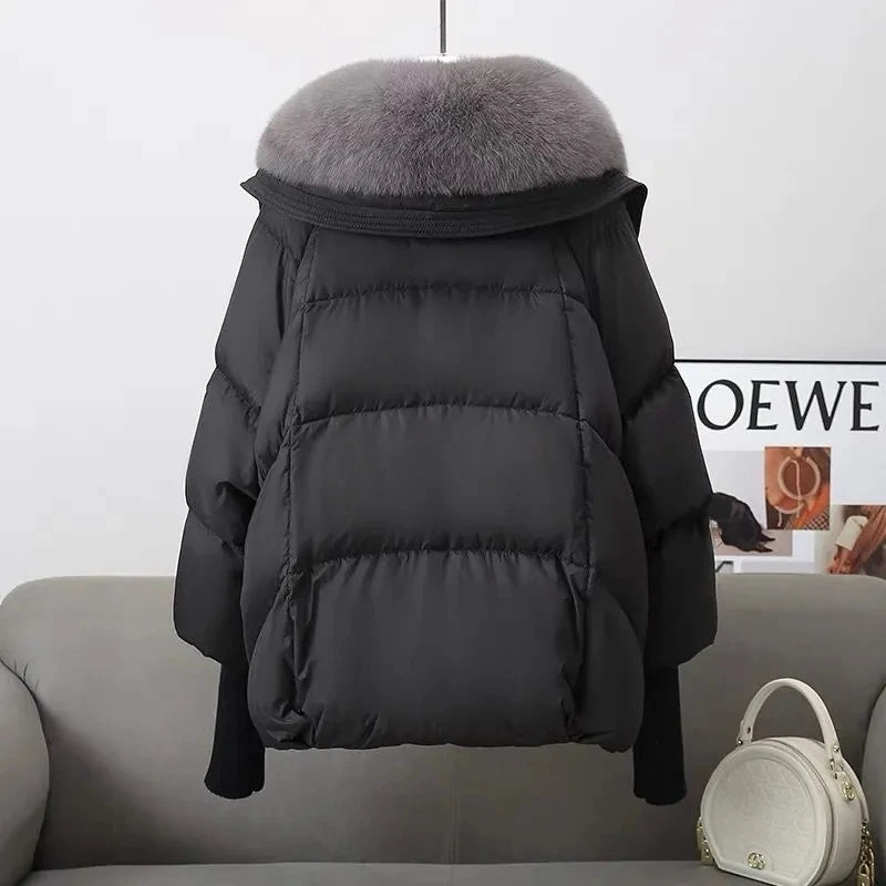 Women's Winter Down Cotton Jacket 2025 New Women's Warm Thick Cotton Coat Plus Size Fur Collar Cotton Padded Jacket Women's Parka Coat