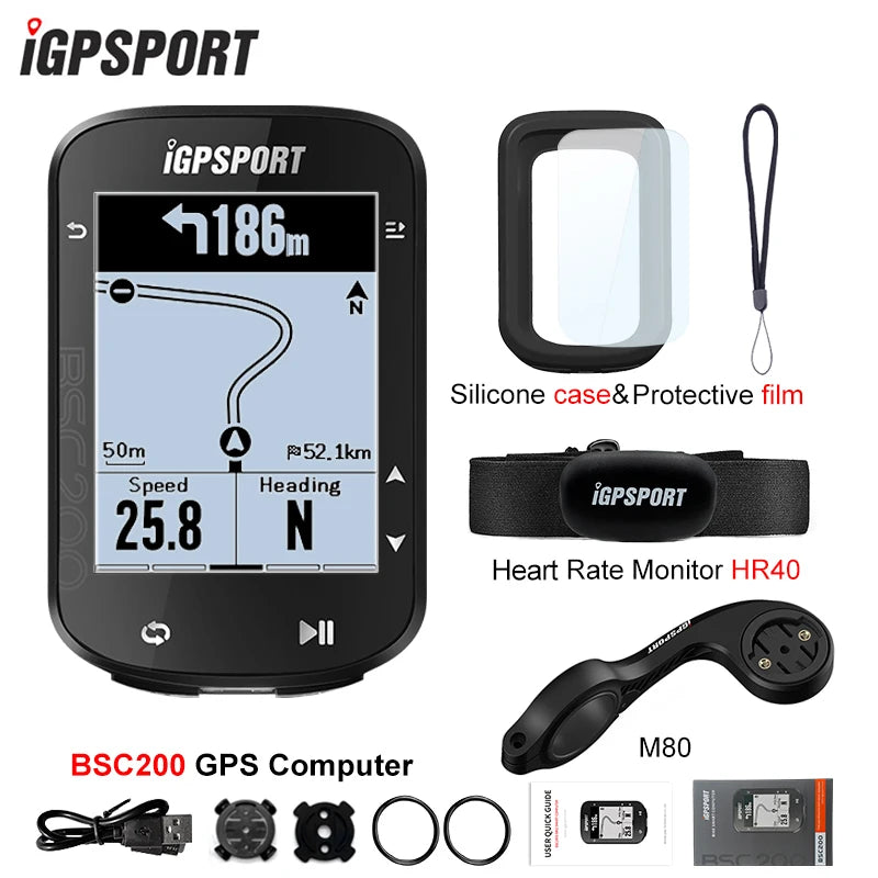 Ordinateur de vélo GPS sans fil — compteur de vitesse numérique, navigation route, chronomètre, odomètre