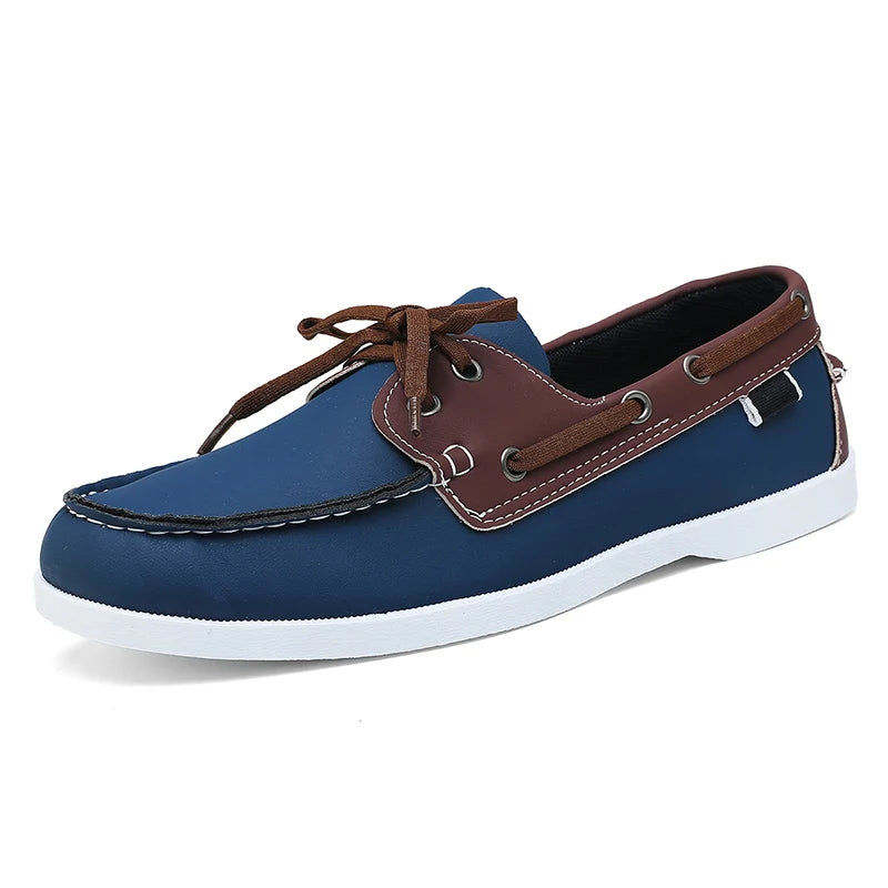 Mocassins Homme Cuir PU Sans Lacet — Chaussures Bateau Confortables & Polyvalentes