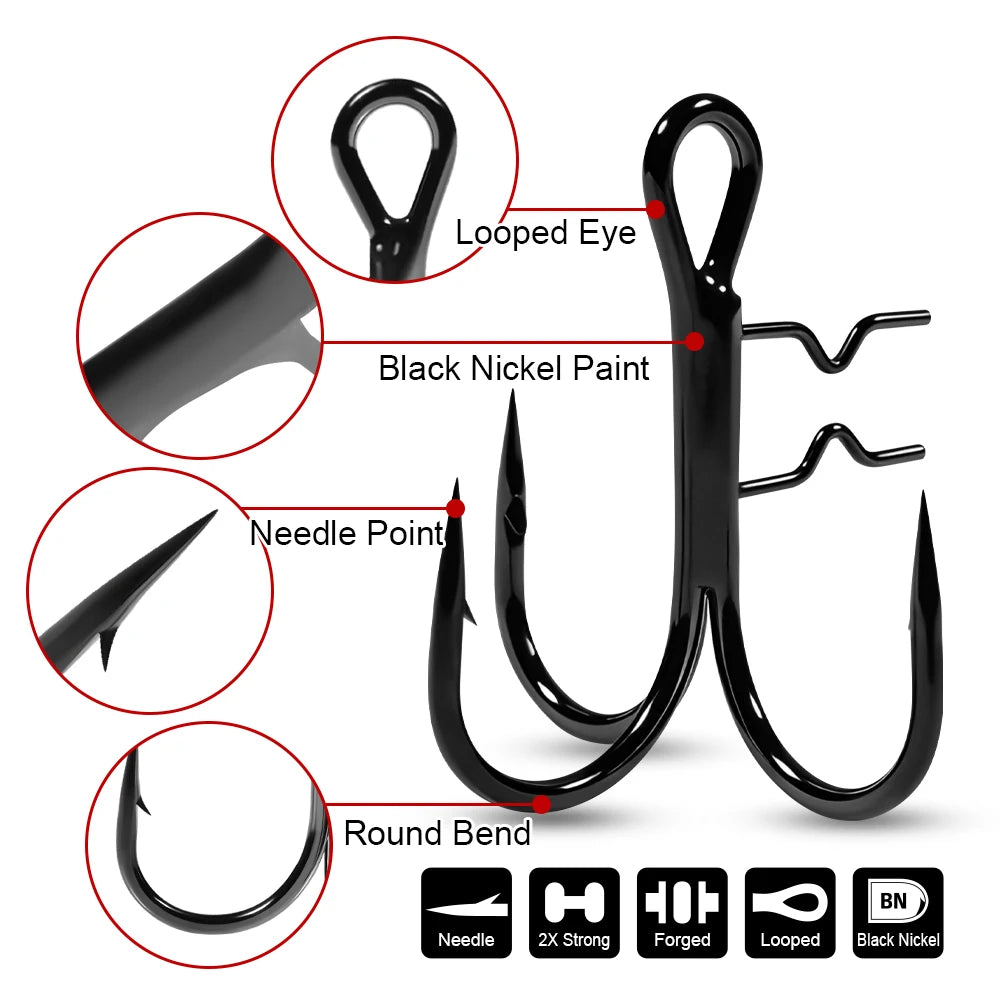 Hameçon triple d'assistance en bois de rose avec support d'appât, pointes pour leurre de pêche souple, Swimbait, aiguilles en T, accessoires de crochets de plate-forme Stinger