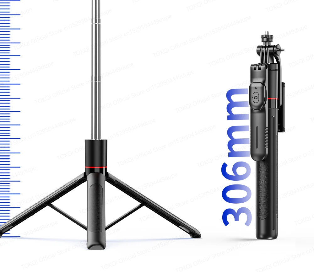TOKQI — Bâton Selfie Extensible 360° Télécommande Bluetooth & Lumière Optionnelle