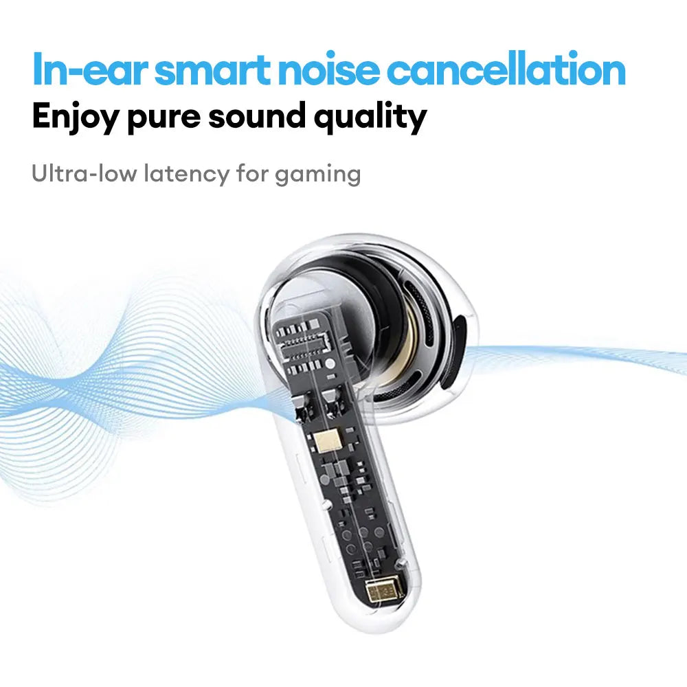Nuevos auriculares inalámbricos Bluetooth Lenovo LE209 con cancelación de ruido ANC, música HiFi, auriculares Bluetooth con 30 horas de duración de la batería, auriculares para juegos