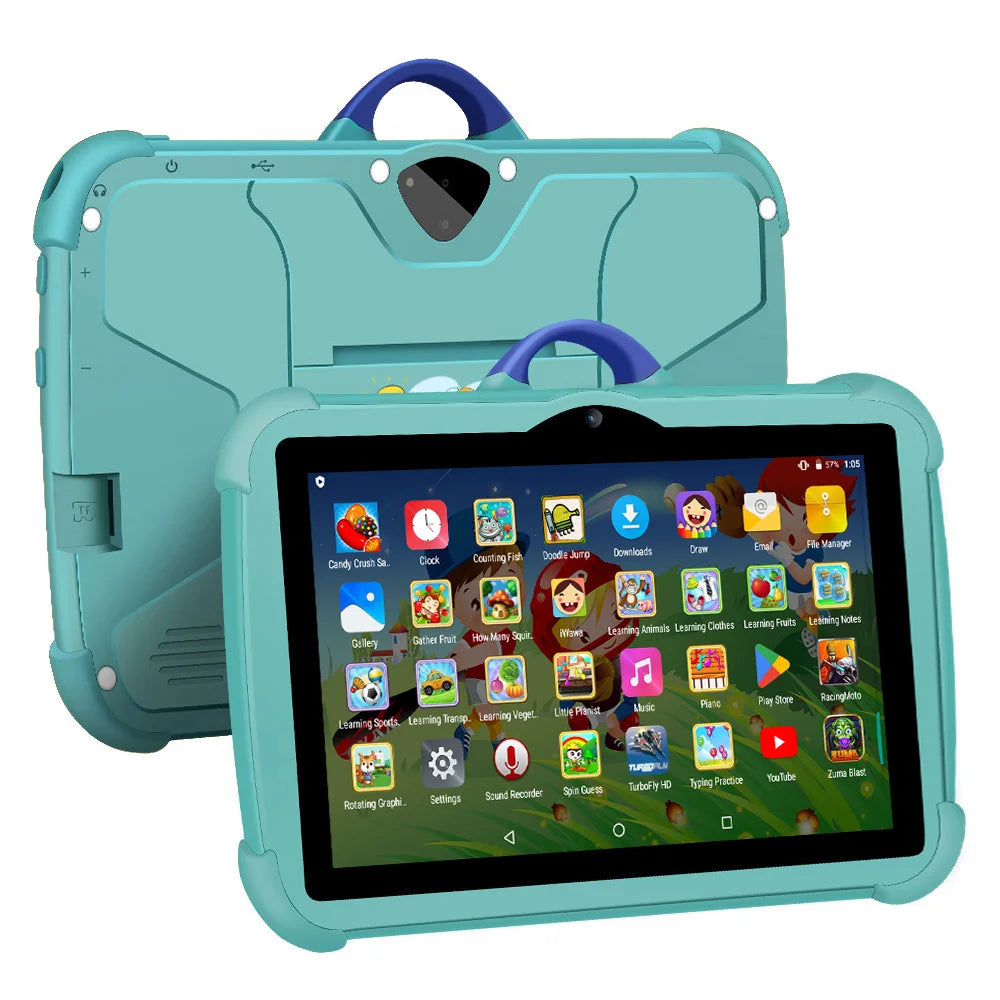 Tablet PC infantil de 7 pulgadas con Android 13 Quad Core 4GB RAM 64GB ROM Aprendizaje educativo Diseño simple barato favorito de los niños