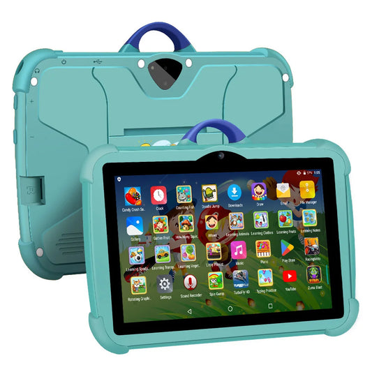 Tablette PC pour enfants 7 pouces Android 13 — Quad Core, 4 Go RAM, 64 Go ROM, apprentissage éducatif