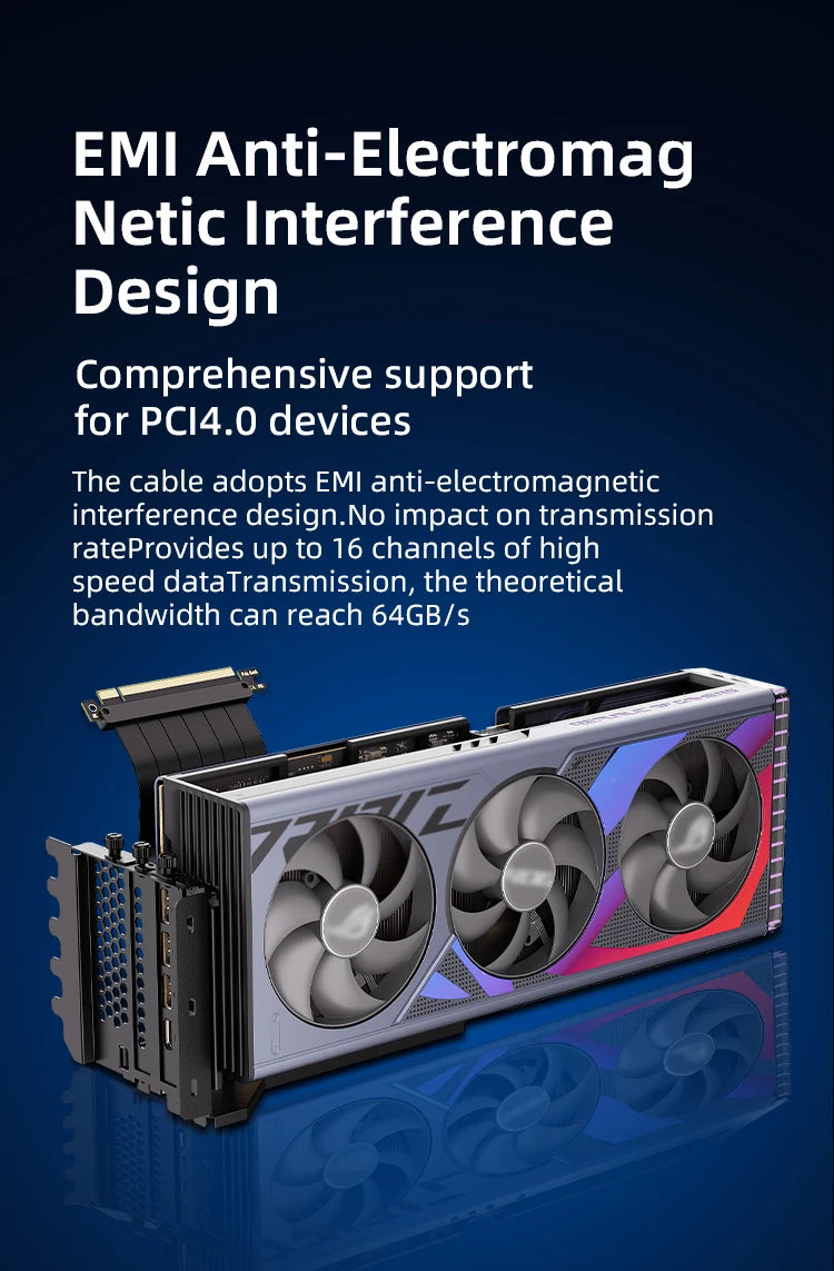 PCIE 3.0 4.0x16 Kit de Support de GPU Vertical universel Riser ATX Matx boîtier VGA carte graphique Support de direction Support