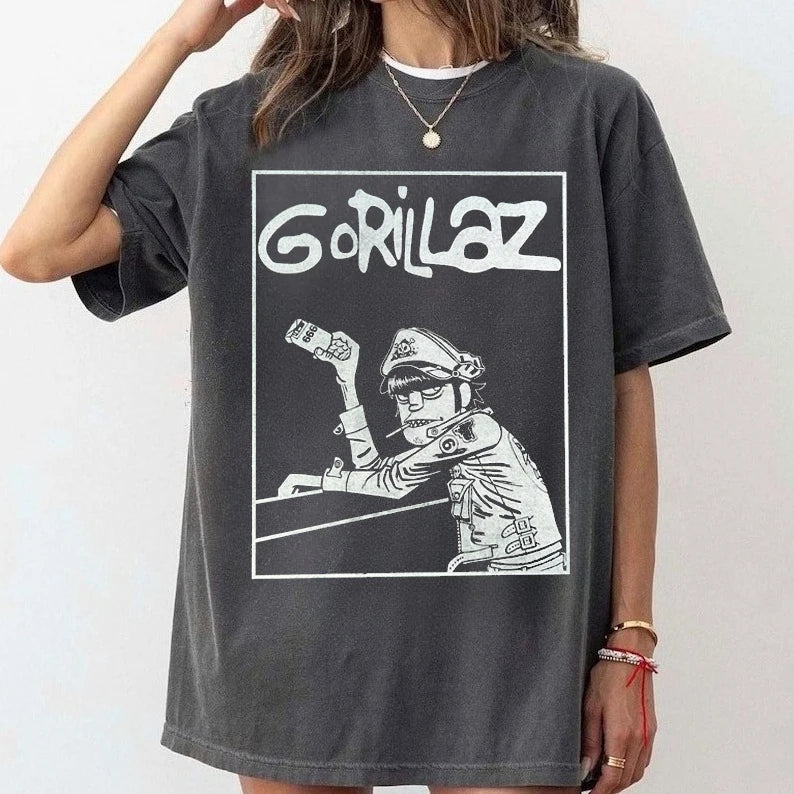 T-shirt groupe rock vintage Y2K — streetwear Harajuku, manches courtes, imprimé membres
