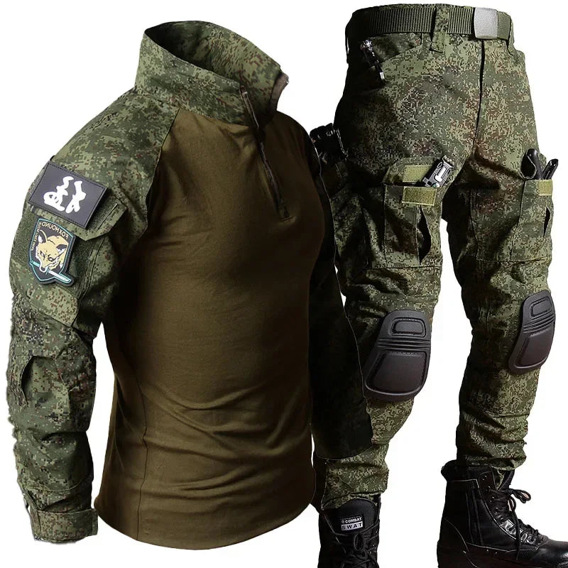 Tenues de sport tactiques d'extérieur, uniformes d'entraînement, ensembles de chasse camouflage, chemises et pantalons de randonnée pour hommes