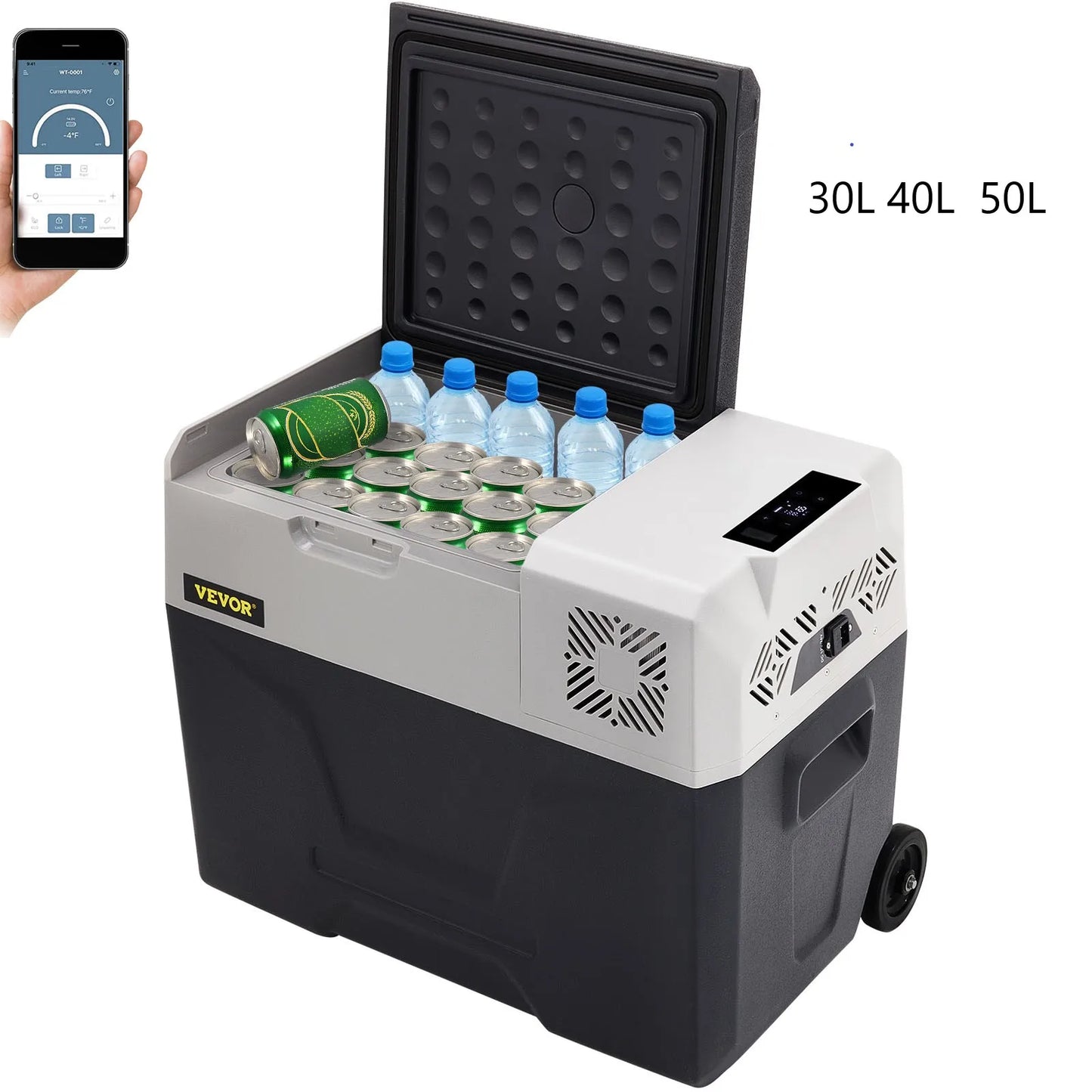 Glacière électrique portable 30/40/50L — 12V/24V/220V, mini frigo, voiture, camping, pique-nique
