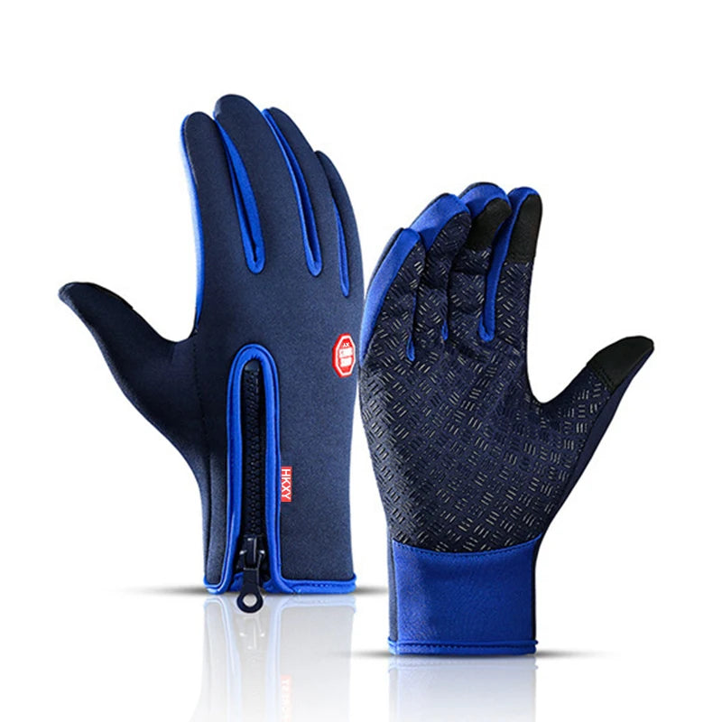 Gants de Sport chauds pour hommes et femmes, cyclisme d'hiver, écran tactile, pêche en plein air, anti-éclaboussures, ski, Snowboard, antidérapants, fermeture éclair