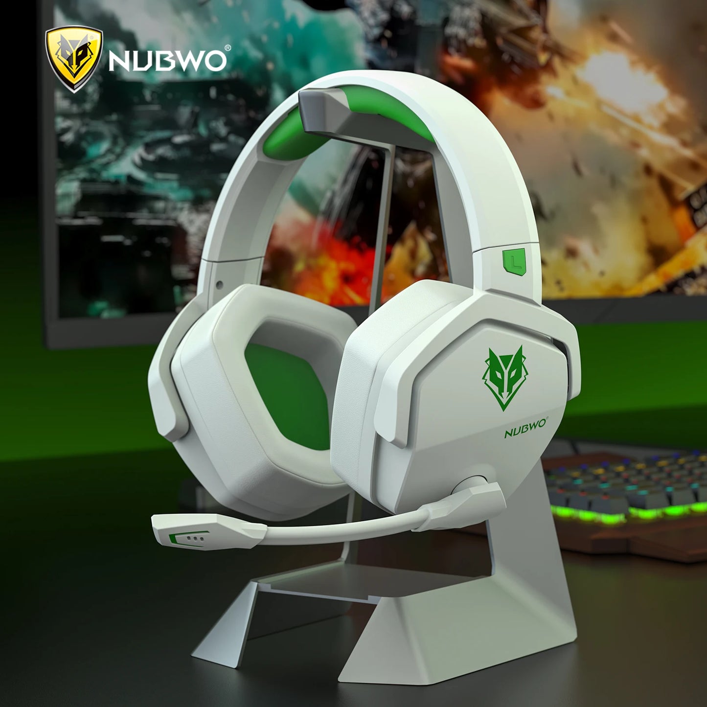 Auriculares inalámbricos dobles NUBWO G06 con micrófono para PS5, PS4, PC, móvil, Switch, auriculares inalámbricos Bluetooth de 2.4GHz