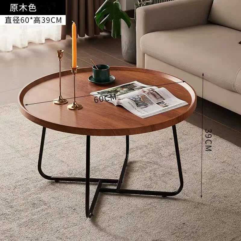 Multifunctional coffee table, modern minimalist living room, combined round side table for home