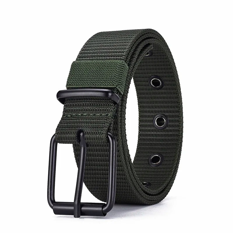 Cinturón de nailon con broche para hombres y mujeres, cinturón de lona porosa, cinturón chimbelt con vaqueros, deportes al aire libre