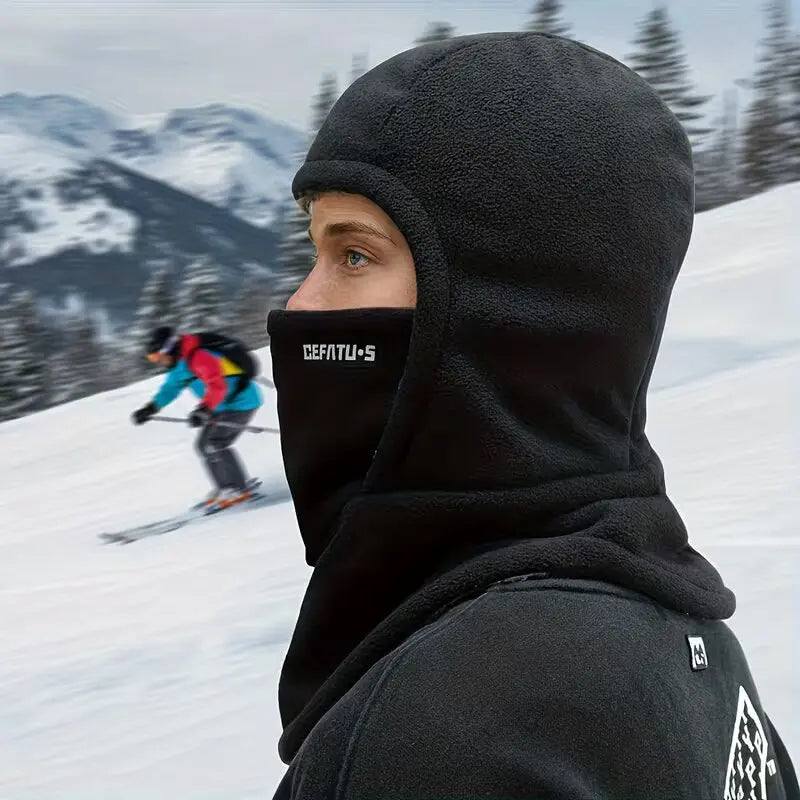 Fleece Balaclava Cycling Cap Cold-Resistant Windproof Warm Hood and Hat Thick Thermal Ski Windproof Cap Women Men