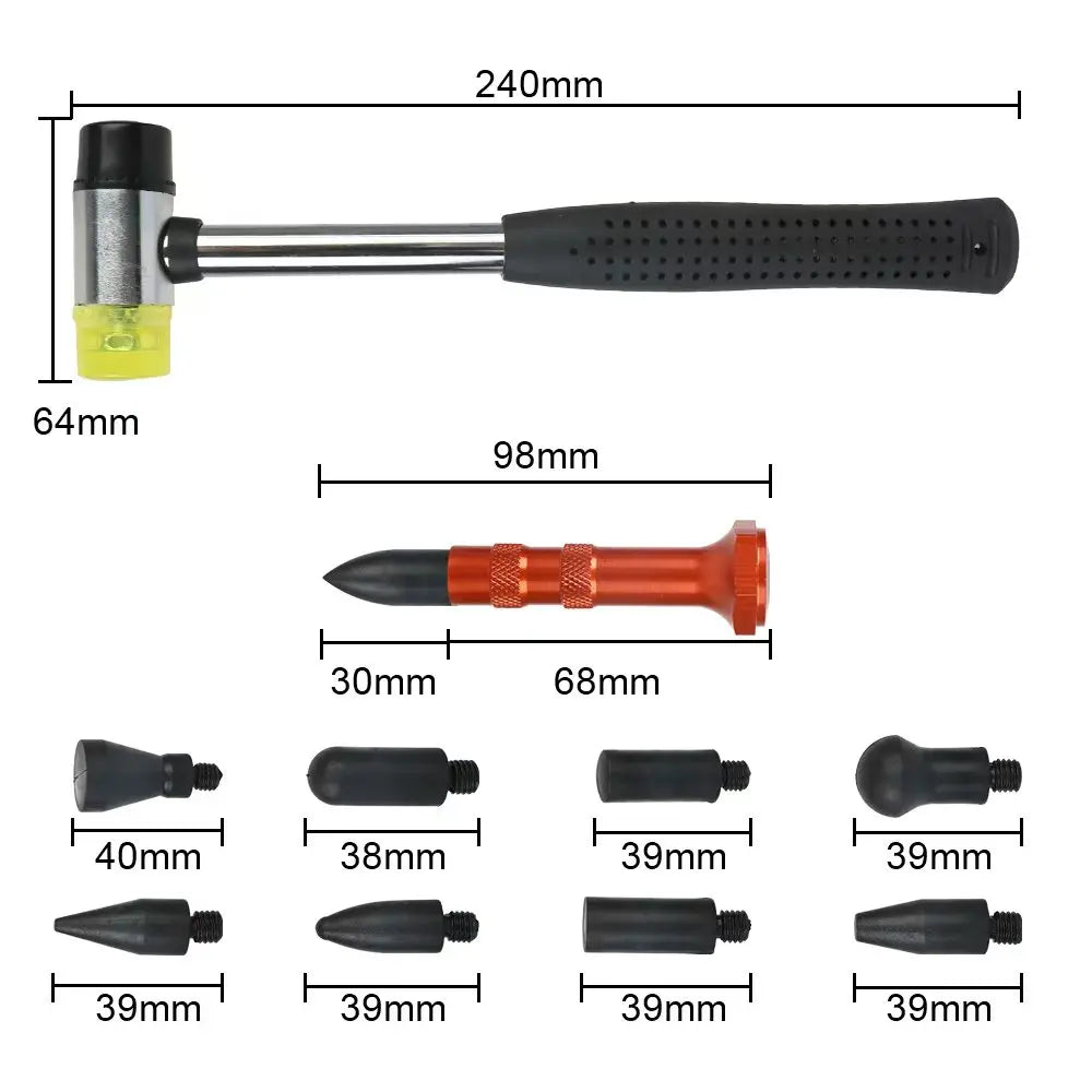 Car dent hammer dent removal tools, hail bulge remover, tap down pen, sheet metal set